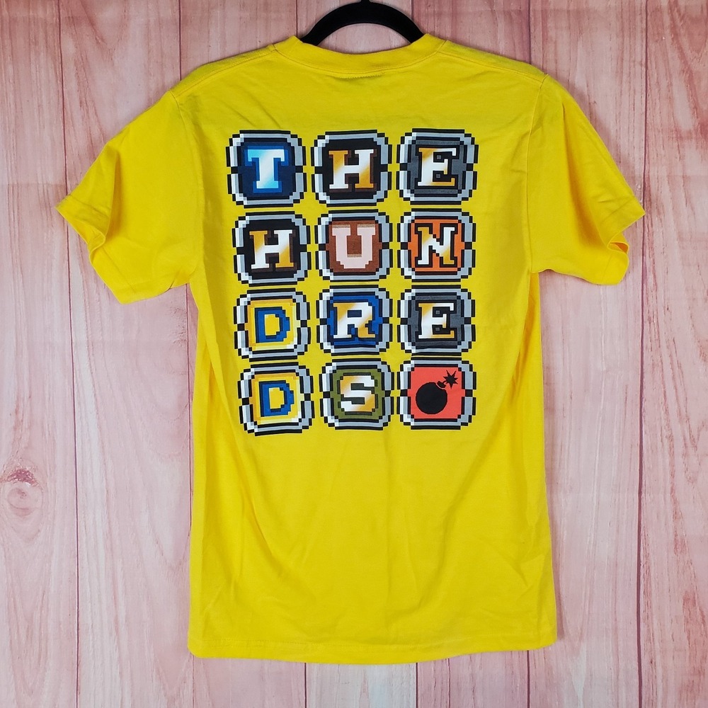 The Hundreds Sludge Bomb T Shirt Mens Small Yellow Graphic Print Cotton Outdoor